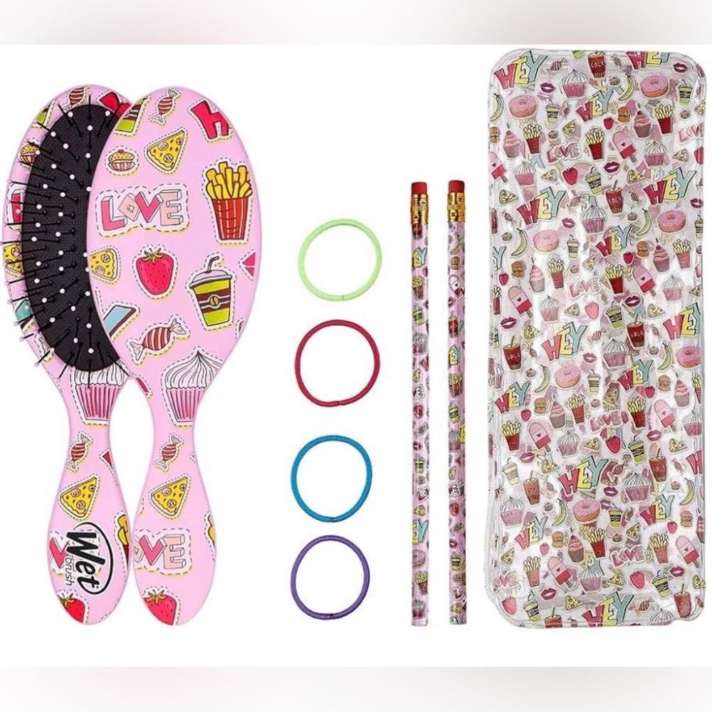Brand New Wet Brush with Pencil Pouch for back to school, pencils, and hair ties
